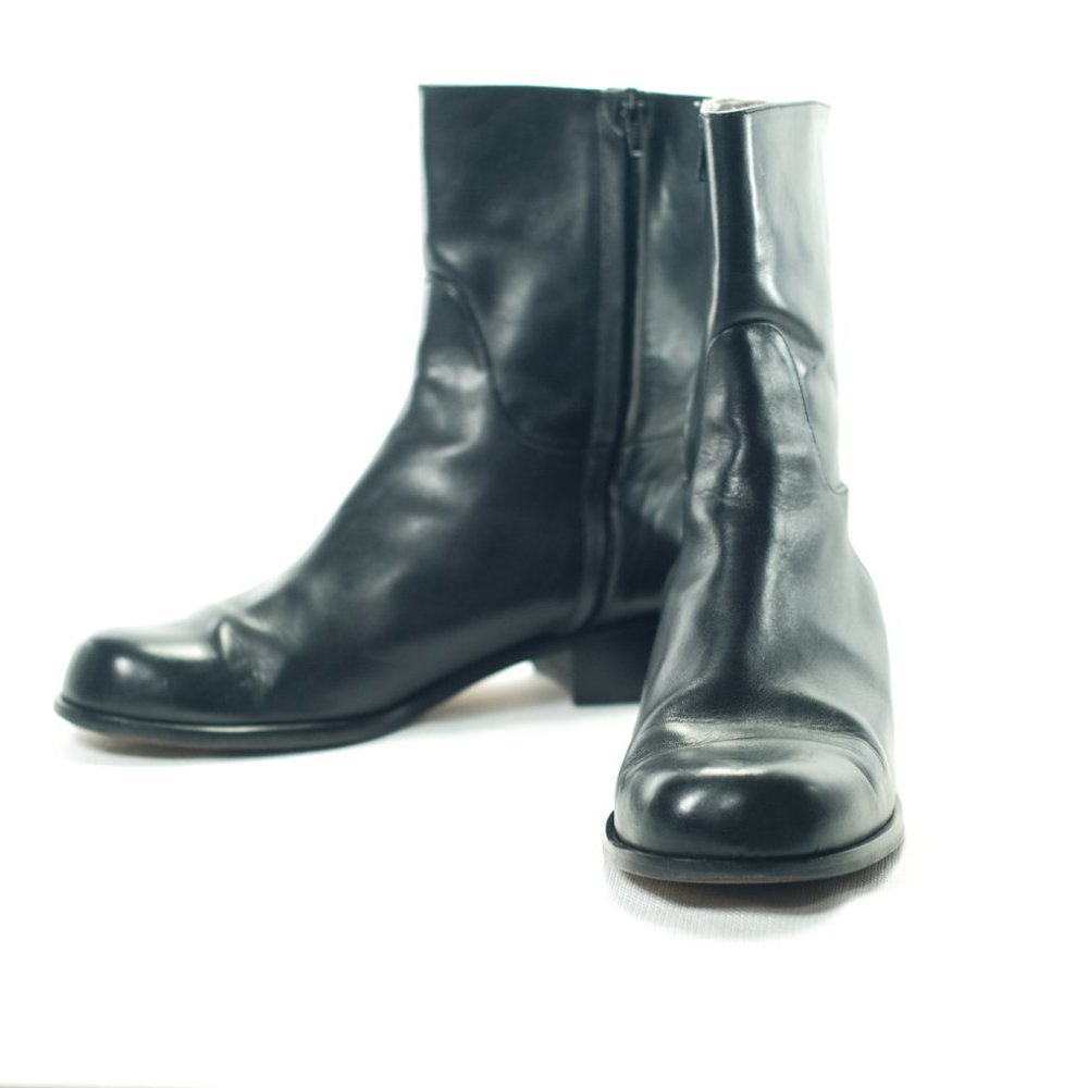 Eddie Bauer Woman's Vintage Calf Leather Y2K Brown Square Toe Boots 11 M